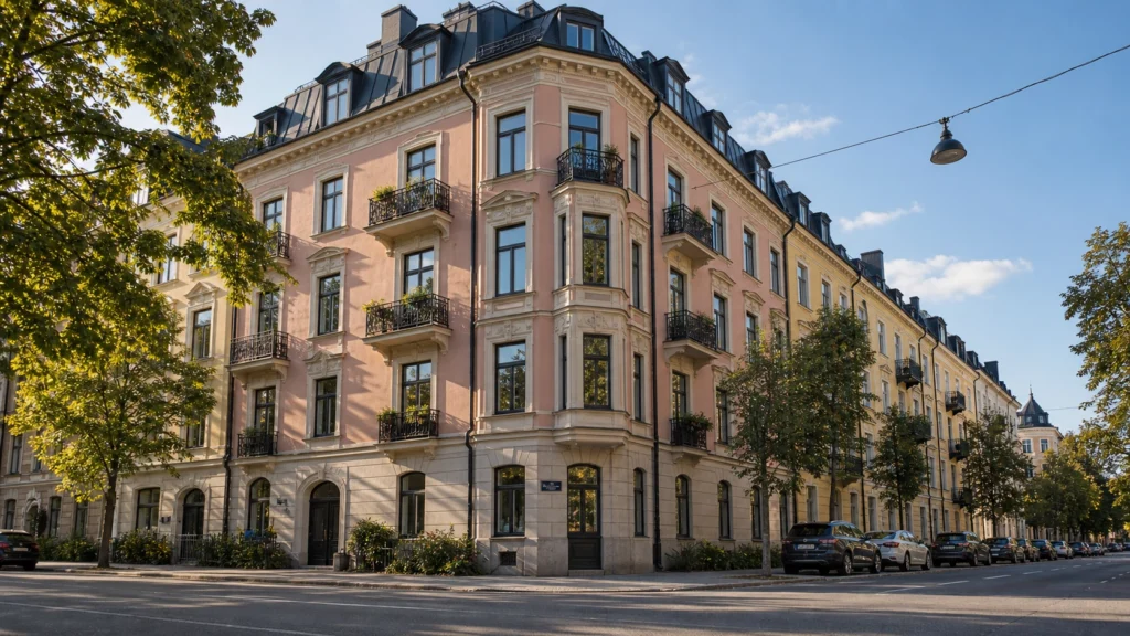 stockholm pastel corner cinematic street level 16x9